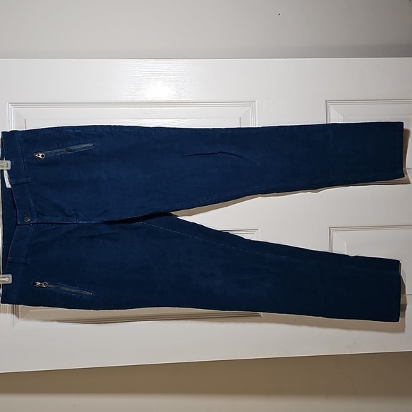 Woolrich Pants - Woolrich Blue Teal Jeans Corduroy Pants Zip Slash Pockets Stretch Cotton  Size 8